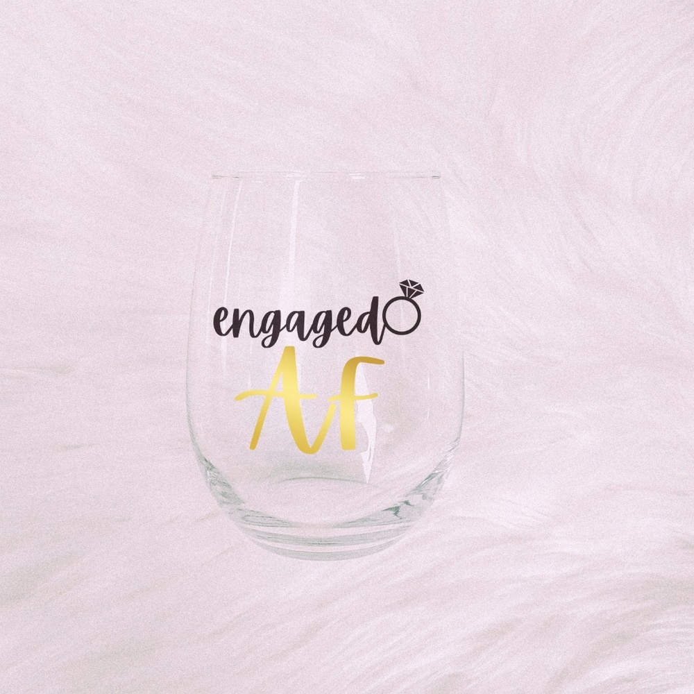 Dreamy+Co ⋆ Handmade Engagement AF Wine Glass ⋆⚝
